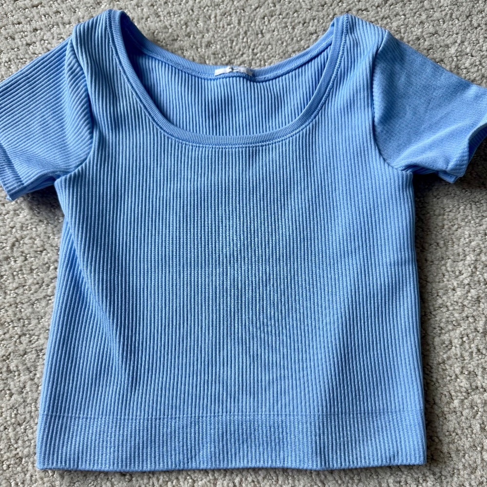 Athleta Girl Rise Above Rib Crop Tee